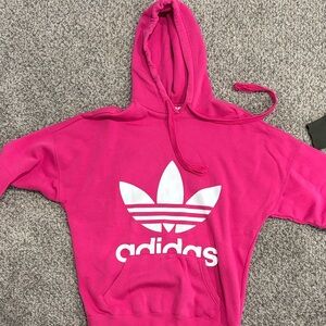 adidas Pink Hoodie with White Logo